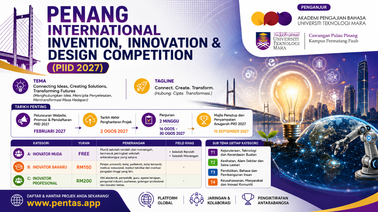 Penang International Invention, Innovation & Design Competition 2027 iid competition poster