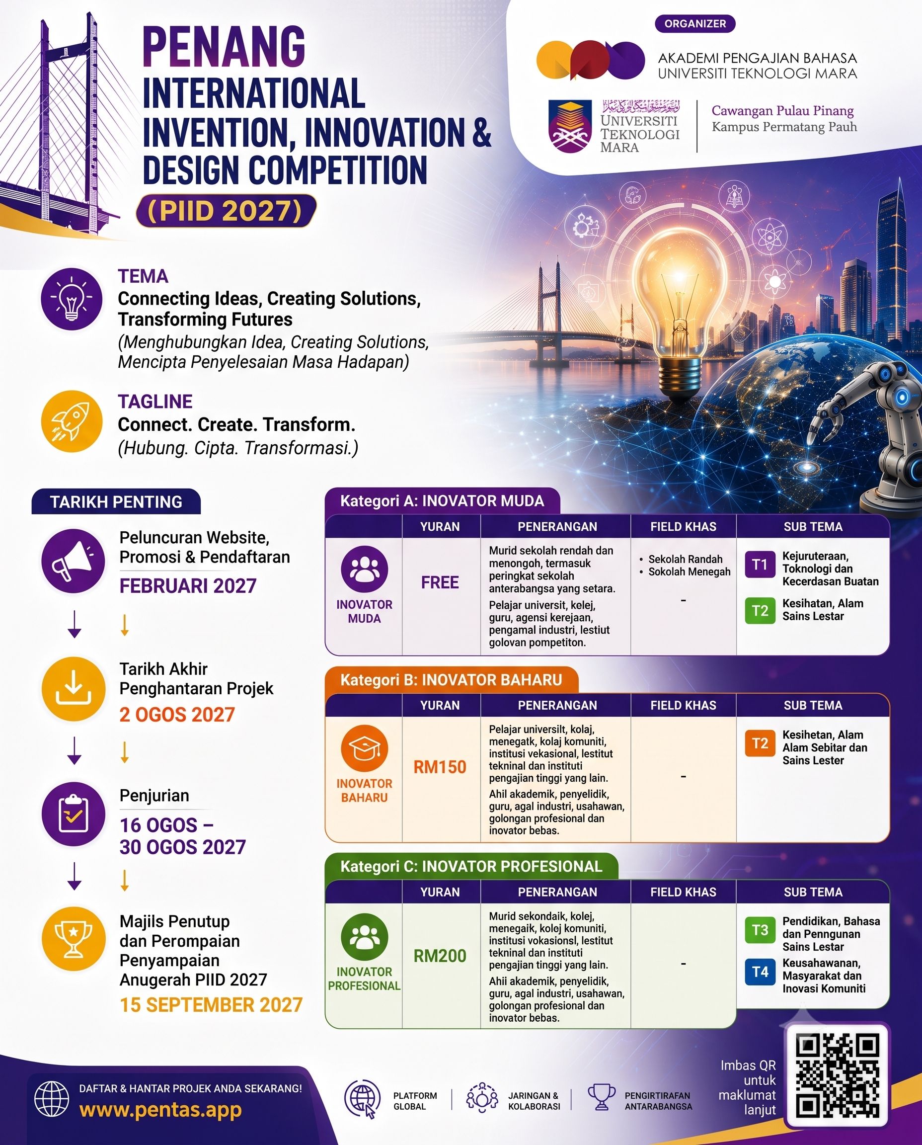 Penang International Invention, Innovation & Design Competition 2027 official poster